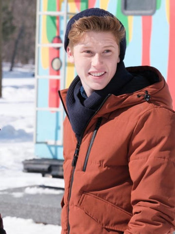 Snow Day 2022 Hal Brandston Orange Puffer Jacket