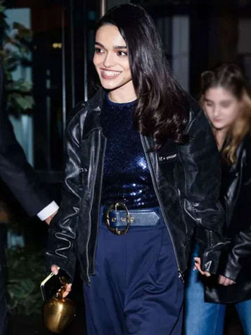 Rachel Zegler Snow White 2025 Black Leather Jacket