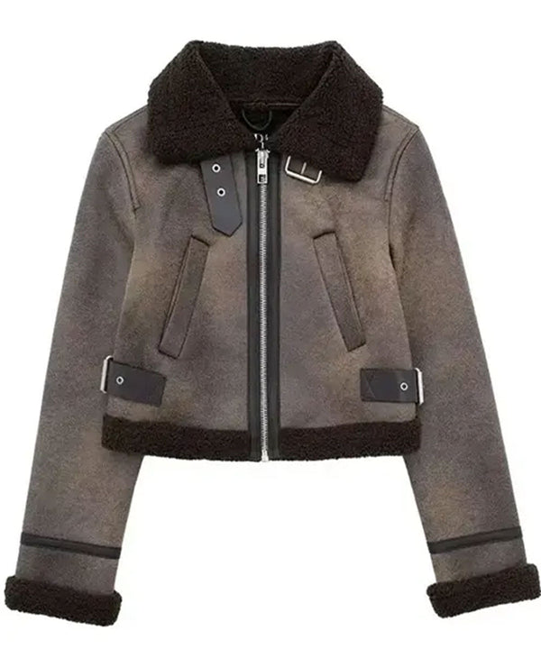 Tracker 2024 Sofia Pernas Brown Leather Jacket