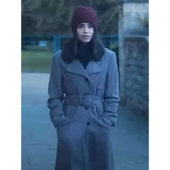 Sofia Carson My Oxford Year Grey Wool Coat