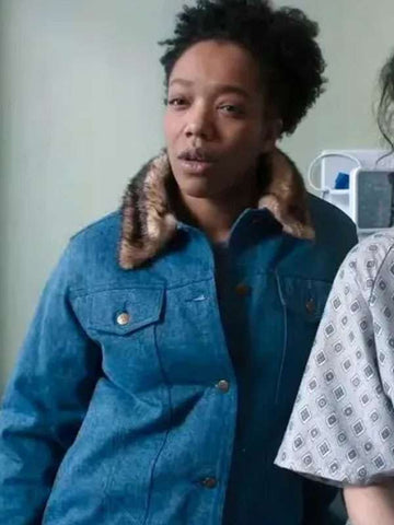 Naomi Ackie Sorry, Baby Blue Jacket
