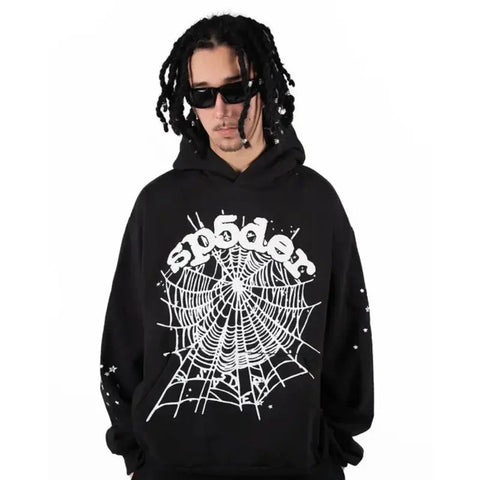 Sp5der OG Web Black Hoodie