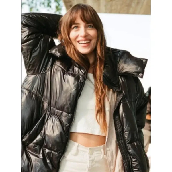 Splitsville Dakota Johnson Puffer Black Jacket