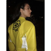 SpongeBob Dua Lipa Yellow Leather Jacket