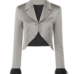 Jenna Ortega Paris Fashion Week Grey Blazer