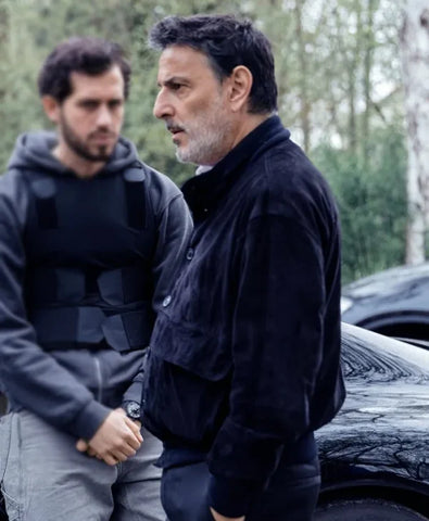 Squad 36 Yvan Attal Suede Leather Jacket
