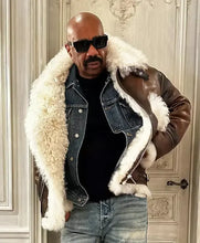 Steve Harvey Leather Aviator Jacket