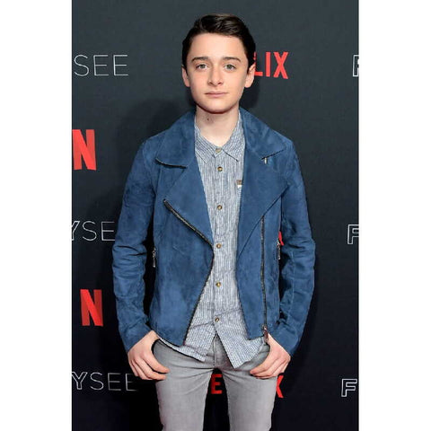 Stranger Things Event Noah Schnapp Blue Suede Jacket
