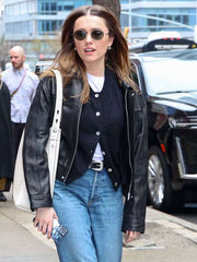 Aimee Lou Wood Black Leather Jacket