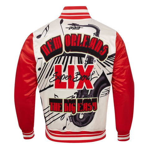 Super Bowl LIX Pro Standard Cream Sublimated Satin Full-Snap Jacket