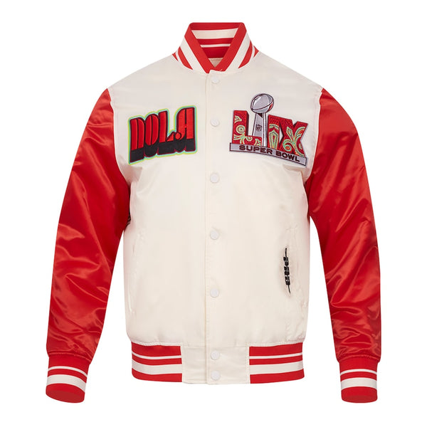 Super Bowl LIX Pro Standard Cream Sublimated Satin Full-Snap Jacket