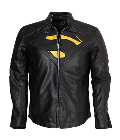 Superman Smallville Black Leather Jacket Cosplay Costume