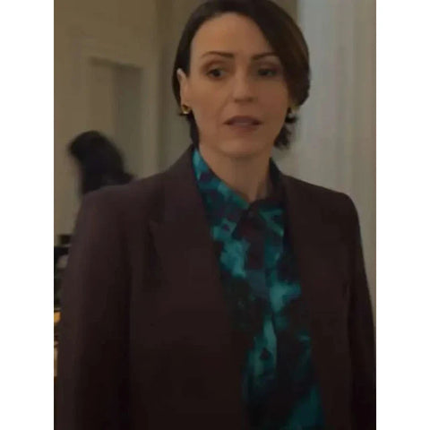 Suranne Jones Hostage 2025 Maroon Suit