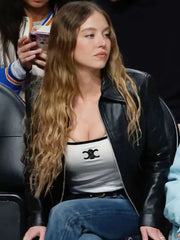 NBA Game 2025 Sydney Sweeney Leather Jacket