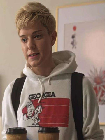 Mae Martin Feel Good White Hoodie