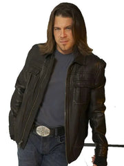 Eliot Spencer Leverage Redemption Black Leather Jacket