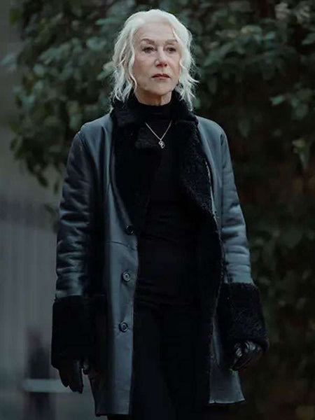Helen Mirren MobLand Shearling Leather Coat