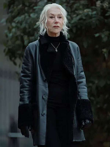 Helen Mirren MobLand Shearling Leather Coat