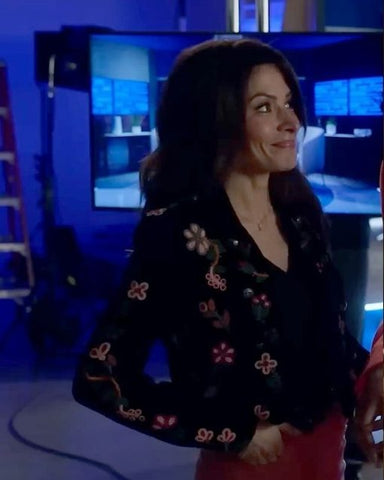 Sex/Life S02 Sarah Shahi Floral Black Jacket