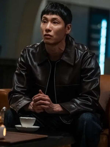 Um Tae-Seong The Trunk 2024 Black Leather Jacket