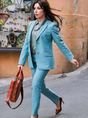 Valentina The White Lotus Blue Suit