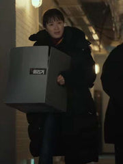Kim Hye-su Unmasked 2025 Black Puffer Coat