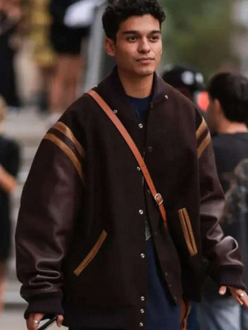 Anthony Keyvan XO Kitty Brown Varsity Jacket