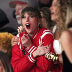 Taylor Swift Super Bowl LVIII Red Varsity Jacket
