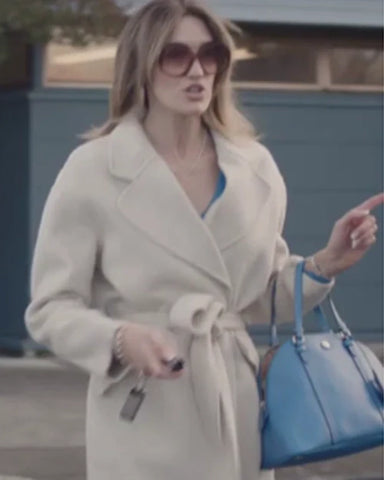 Tess Haubrich Friends Like Her Beige Coat