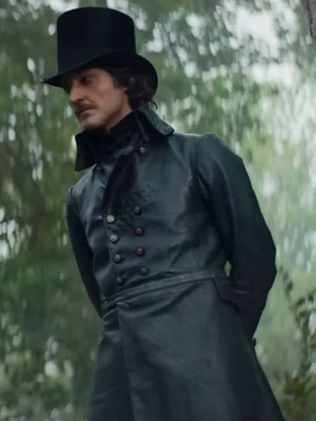 Pierre Niney The Count of Monte-Cristo 2024 Black Leather Coat