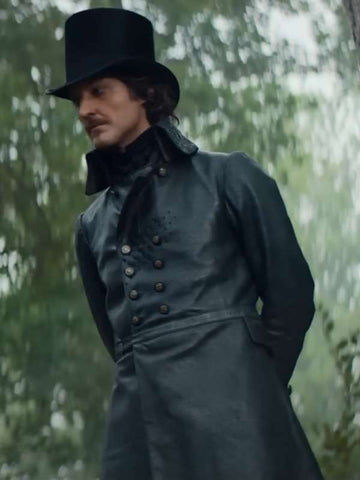 Pierre Niney The Count of Monte-Cristo 2024 Black Leather Coat