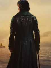 Pierre Niney The Count of Monte-Cristo 2024 Black Leather Coat