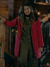 Nichole Sakura The Finnish Line 2024 Red Hooded Jacket