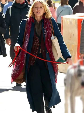 Naomi Watts The Friend 2025 Blue Trench Coat