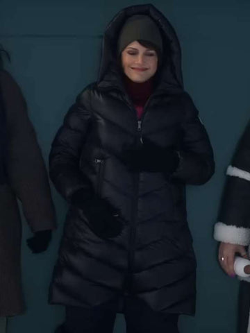 Grace Gordon Greene The Girls on the Bus Black Puffer Coat