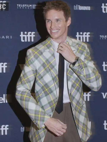 Eddie Redmayne The Good Nurse Event Tiff Checkered Blazer