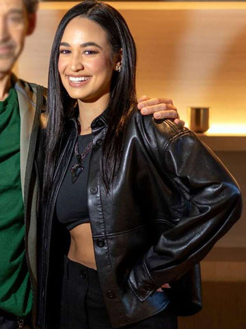 Emily Tosta How The Gringo Stole Christmas Black Leather Jacket