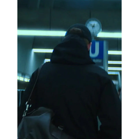 The Day of the Jackal Eddie Redmayne Black Hooded Jacket