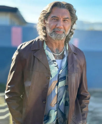 The Last Showgirl Dave Bautista Brown Coat