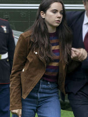 Maddie Redfield The Night Agent Brown Suede Leather Jacket