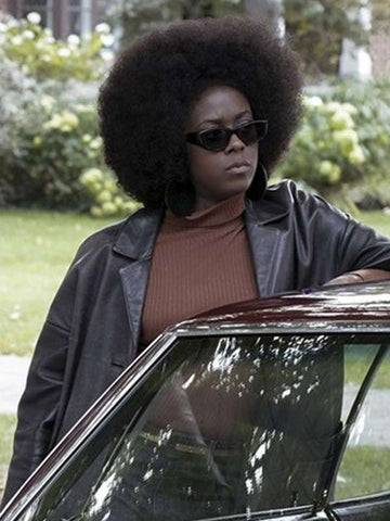 Moses Ingram The Queen’s Gambit Black Leather Coat