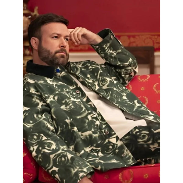 The Residence 2025 Taran Killam Green Rose Print Jacket