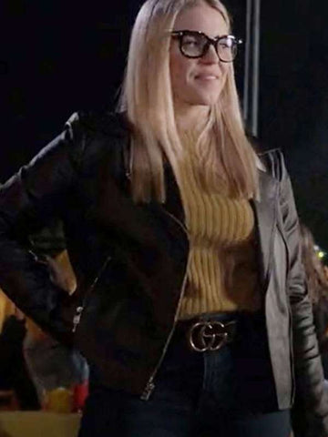 Leighton Murray The Sex Lives of College Girls Black Leather Jacket