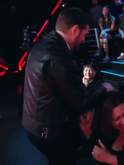 Michael Bublé The Voice S026 Black Leather Jacket
