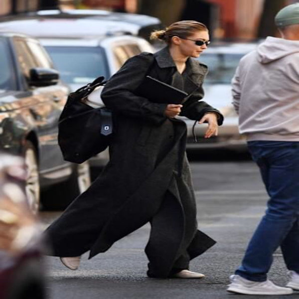 Gigi hadid gray wool coat