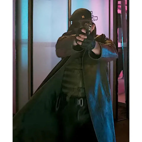 The Running Man Lee Pace Black Leather Coat