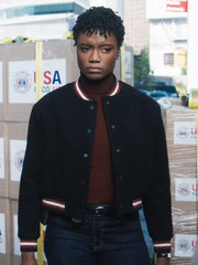 Tiffany Wal­lace FBI S06 Black Bomber Jacket