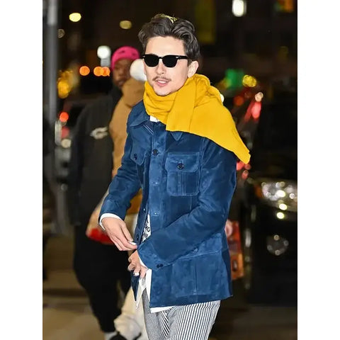 Timothée Chalamet Suede Coat