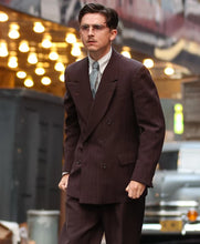 Timothee Chalamet 2025 Marty Supreme Maroon Suit