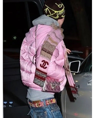 Timothee Chalamet Telfar Pink Puffer Jacket